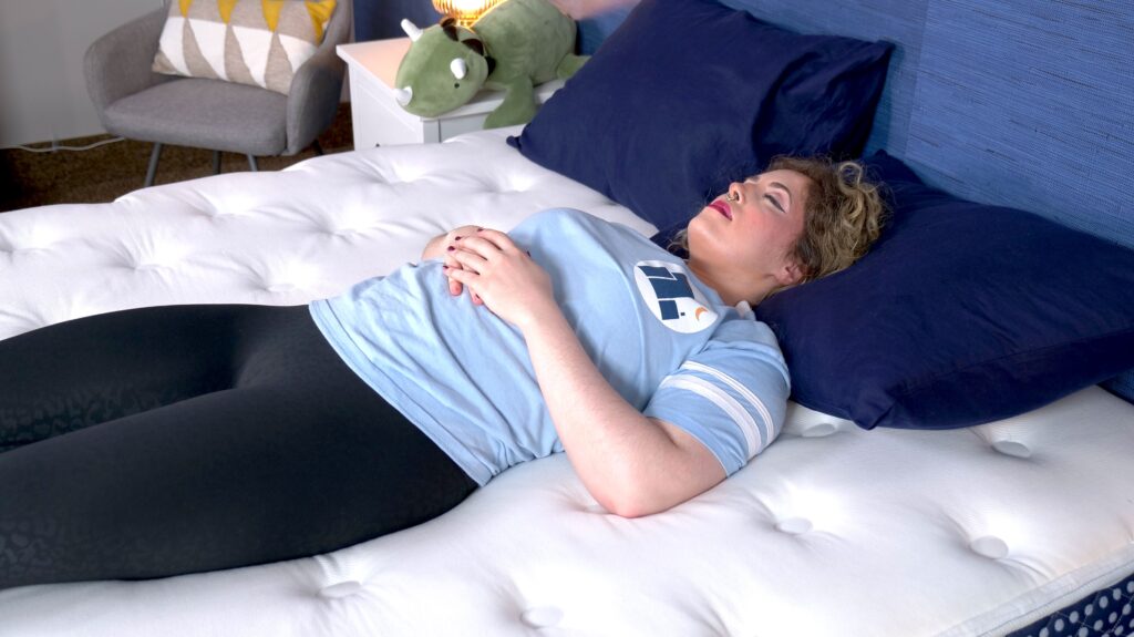 Nichole back sleeping on the WinkBed