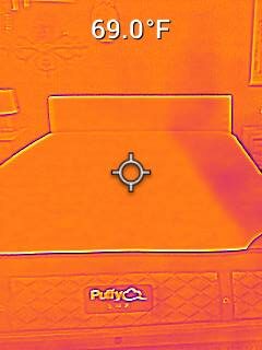 Initial Surface Temperature of the Puffy Lux Hybrid
