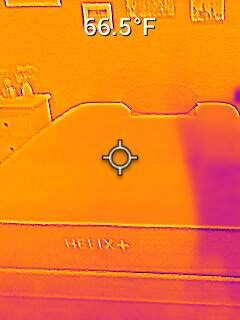Thermal gun readings before a person laid on it.