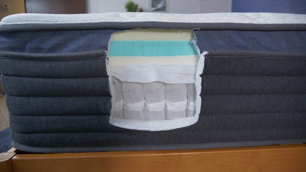 An image of the Helix Midnight Luxe mattress's construction, layer by layer.